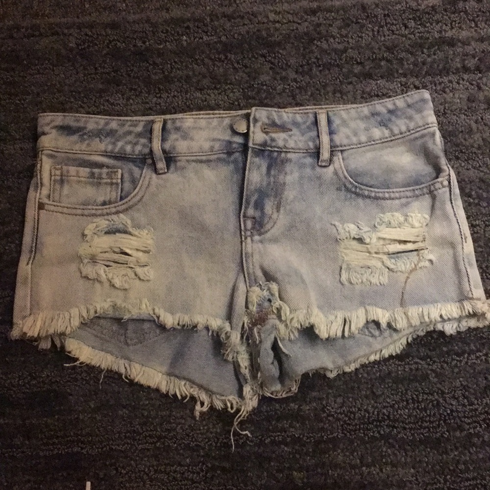 Low rise jean shorts